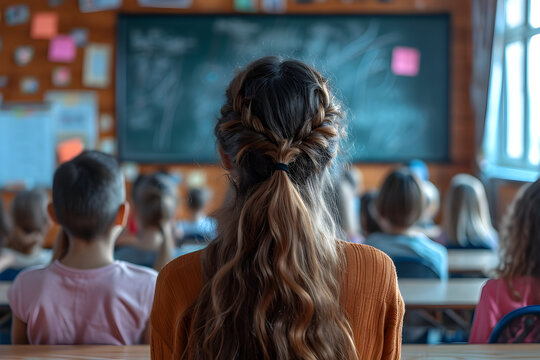 Child Watching Classmates in an Upper School Classroom