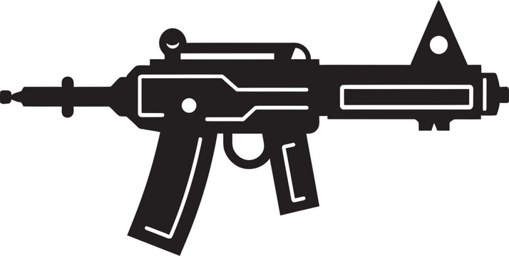 Foam Fueled Firepower Sleek Vector Symbol of a Toy Gun in Black 