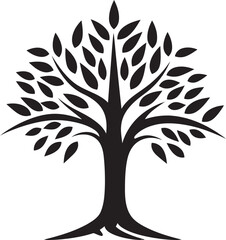 Eco Emblem Vector Tree Plantation Logo in Black Logo Design 
