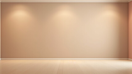 simple design room space background front view of empty room with light brown color