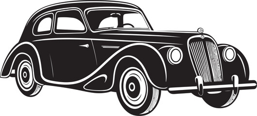 Retro Wheels Sleek Black Logo Design Featuring Vintage Cars 