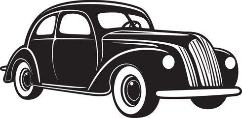 Reviving Glory Sleek Iconic Symbol of Retro Cars in Black 