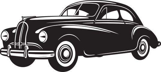 Timeless Charm Iconic Black Symbol Featuring Vintage Car Design 