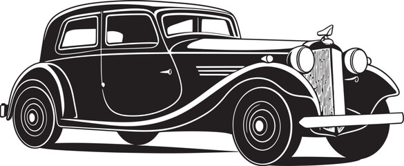 Retro Rides Sleek Iconic Symbol of Vintage Cars in Black 