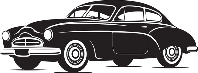 Reviving Glory Sleek Iconic Symbol of Retro Cars in Black 