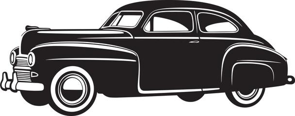 Heritage Wheels Iconic Black Symbol Featuring Vintage Car Design 