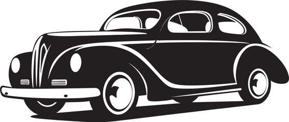 Historic Rides Iconic Black Symbol with Vintage Car Vector 