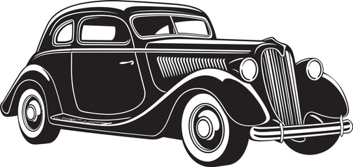 Historic Rides Iconic Black Symbol with Vintage Car Vector 