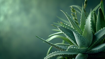 Aloe Vera, fresh leaf of Aloe Vera in farm garden with a natural background sun light and bokeh nature green