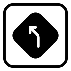 Editable curve left arrow vector icon. Map, location, navigation. Part of a big icon set family. Perfect for web and app interfaces, presentations, infographics, etc