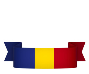 Romania flag element design national independence day banner ribbon png
