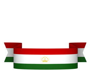 Tajikistan flag element design national independence day banner ribbon png
