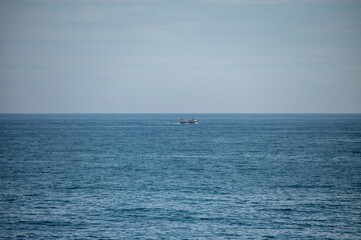 Trawler seen traveling along coast