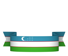 Uzbekistan flag element design national independence day banner ribbon png
