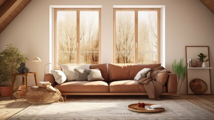 cozy indoor room background illustration modern minimalist, rustic chic, elegant stylish cozy indoor room background