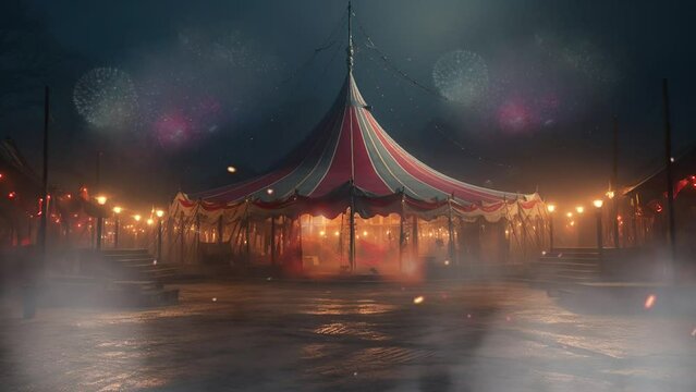 a circus tent joyful in carnival day. brazilian carnival. 4k video of a circus tent