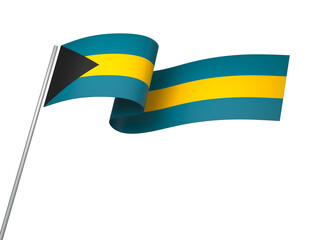 The Bahamas flag element design national independence day banner ribbon png
