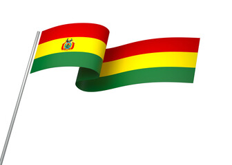 Bolivia flag element design national independence day banner ribbon png
