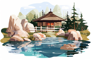 Japanese Spring Graphic Vector Illustration for Mugs, T-shirts, and Merchandise