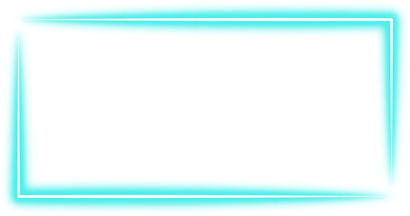 Blue Neon Rectangle Frame