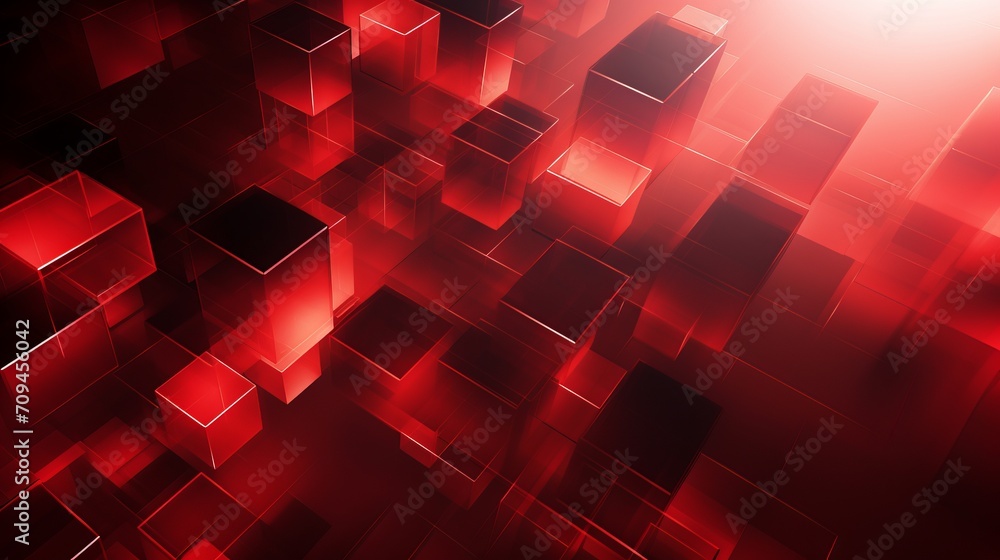 Poster vibrant red squares abstract background – dynamic geometric pattern for modern design