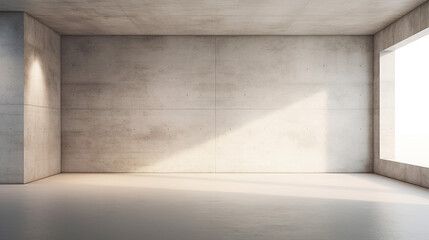 blank concrete space interior with sunlight 3d rendering