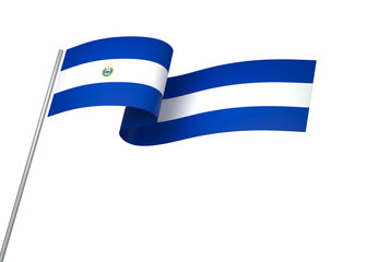 El Salvador flag element design national independence day banner ribbon png
