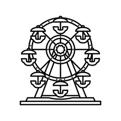 Icon Ferris wheel, Windmill game. Illustration vector 