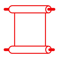 Chinese new year ornament icon. Scroll of scriptures line icon