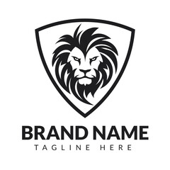 Minimalist lion head logo design vector
