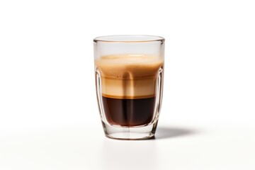 Espresso in a glass with white background 