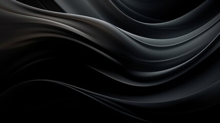 Fototapeta premium Dynamic waves of darkness: abstract black background for creative projects