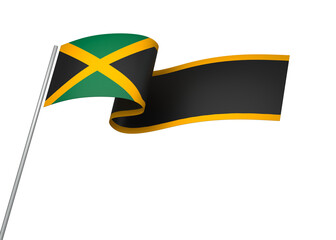 Jamaica flag element design national independence day banner ribbon png
