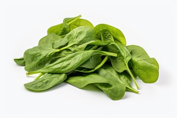 Fresh spinach on white background, organic fresh spinach
