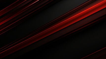 Dynamic red stripes on abstract black background - vibrant and modern design - obrazy, fototapety, plakaty