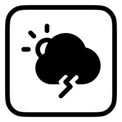 Editable thundercloud and sun vector icon. Part of a big icon set family. Perfect for web and app interfaces, presentations, infographics, etc