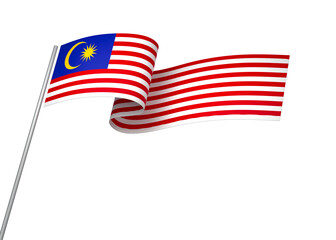 Malaysia flag element design national independence day banner ribbon png
