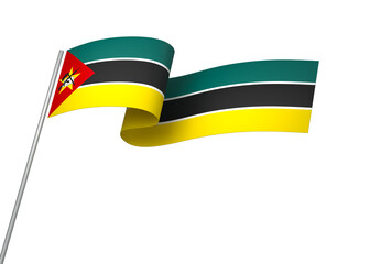 Mozambique flag element design national independence day banner ribbon png
