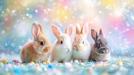 Fototapeta na wymiar Bunnies for Easter Holiday 