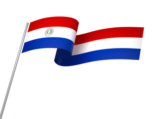 Paraguay flag element design national independence day banner ribbon png
