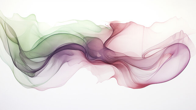 mauve and sage green flowing artwork on white background