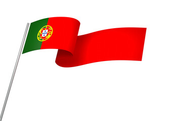 Portugal flag element design national independence day banner ribbon png
