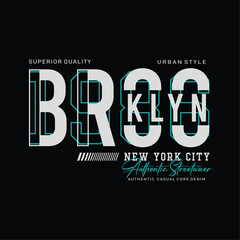 Vector illustration on the theme of Brooklyn. Sport typography, t-shirt graphics, poster, banner, flyer, postcard.