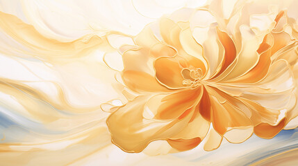 beautiful flower liquid gold background