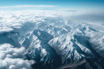 Obraz premium A breathtaking aerial view of a mountain range Showcasing the grandeur and scale of nature's landscapes