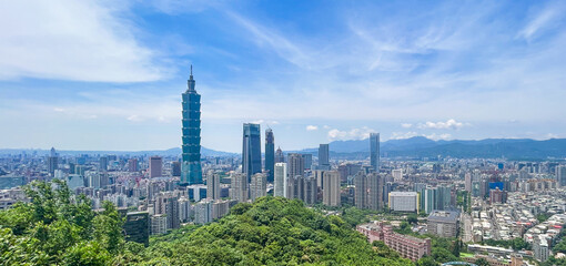 Naklejka premium Taipei city view and Taipei 101