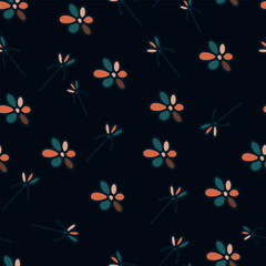 Leaves. Hand-drawn graphics. Seamless patterns for fabric and packaging design.
