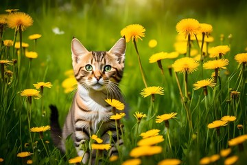 cat on the meadow