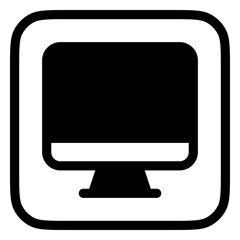 Editable vector blank desktop computer screen icon. Part of a big icon set family. Perfect for web and app interfaces, presentations, infographics, etc