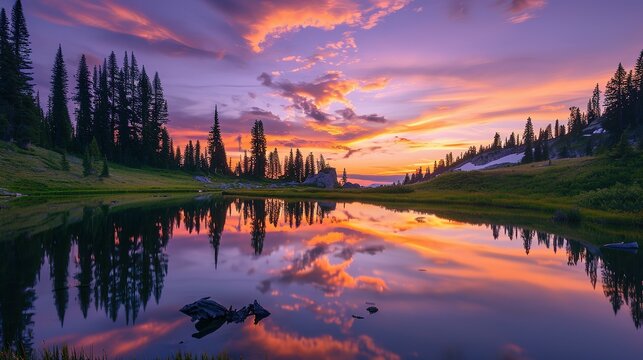 Tipsoo lake sunset